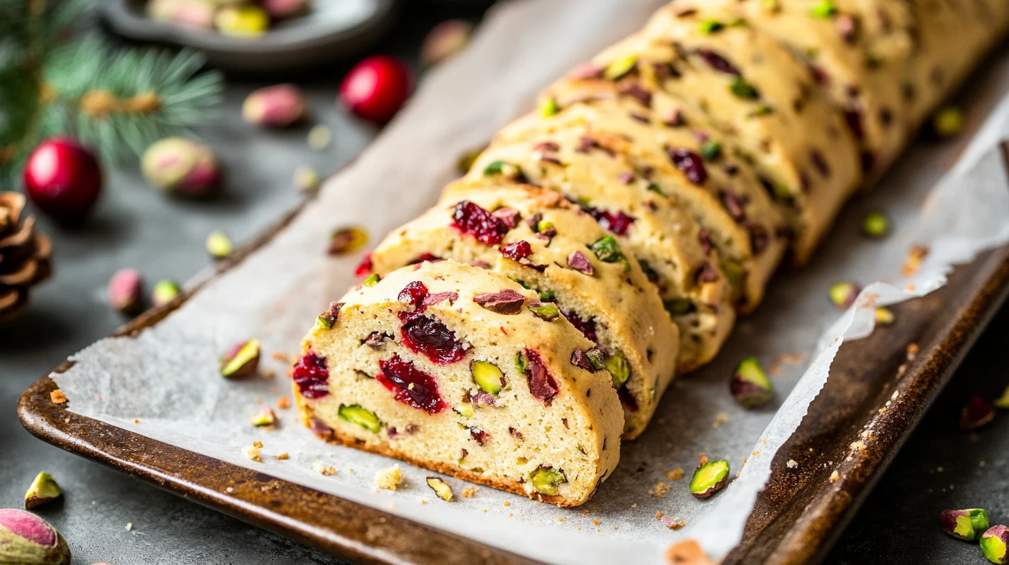 Pistachio cranberry biscotti