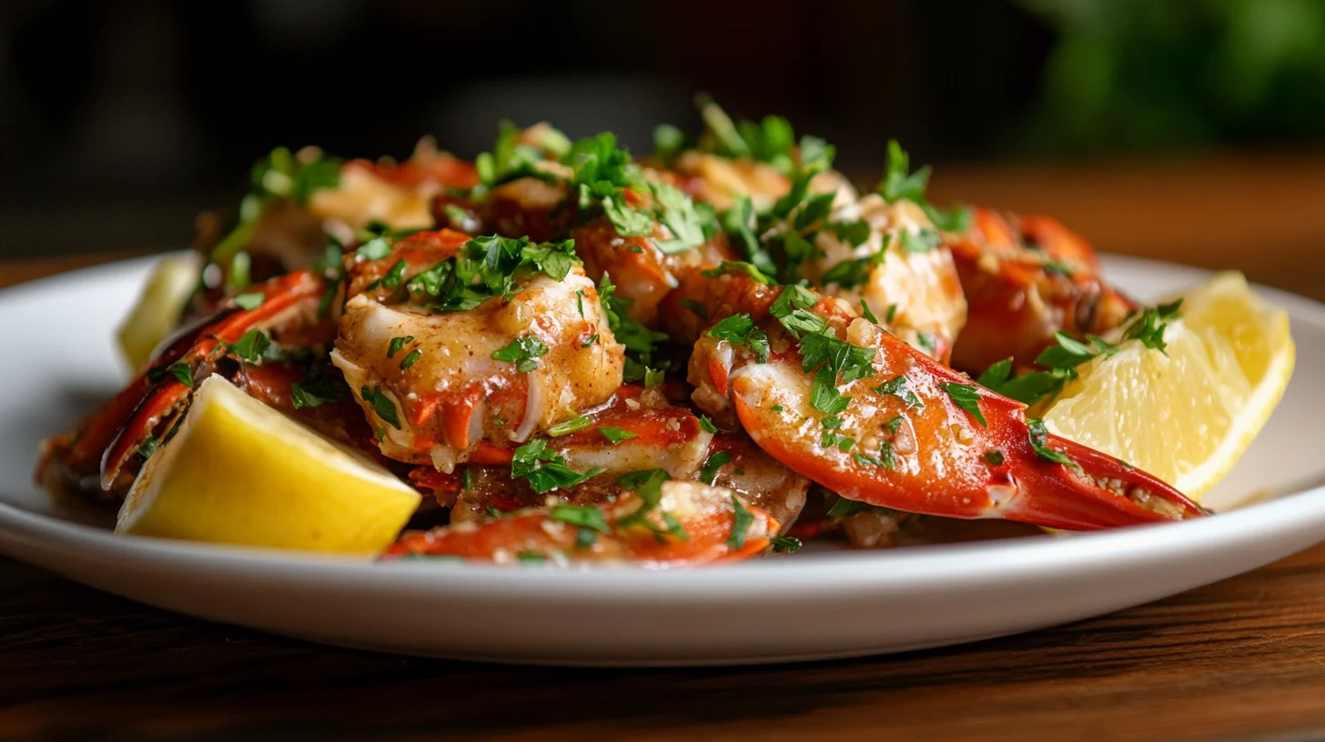 Side_view_of_a_plate_of_garlic_butter_crab_legs