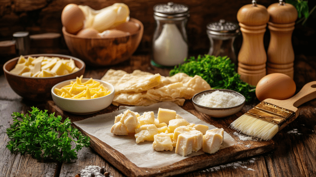 Chicken and Cheese Jalousie Recipe ingredients